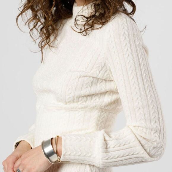 NWT B.O.G. Band of the Free Raquel Cropped Knit Sweater Top Sz. S [4-6] Ivory - Picture 4 of 10